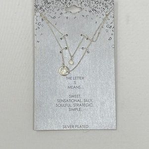 Target Two Piece Necklace Set Silver Plated S Initial Delicate Chains Pendants